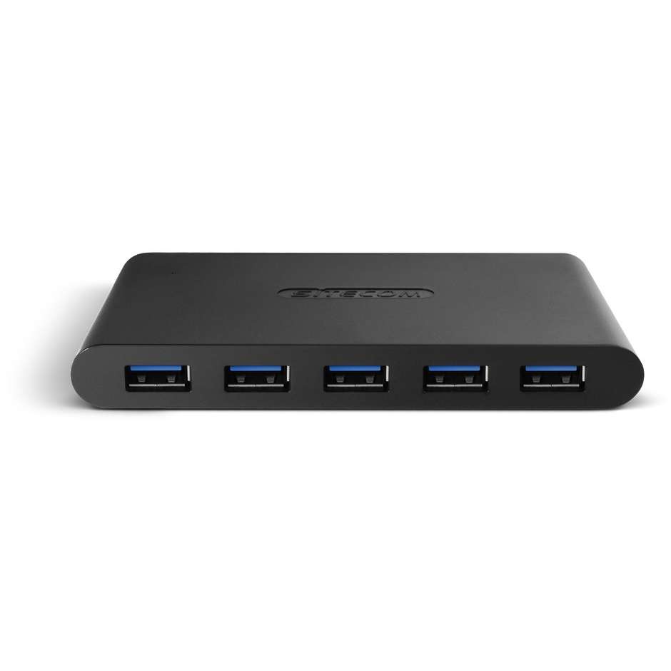 Sitecom CN-084 Hub USB 3.0 a 7 Porte Type-A con Alimentatore di Rete Esterno Incluso Nero