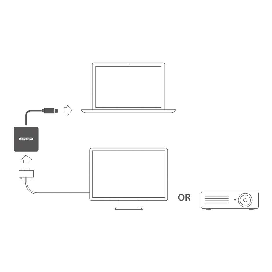Sitecom CN-372 Adattatore da USB-C a HDMI 4K UHD 60Hz Compatto Alluminio Grigio