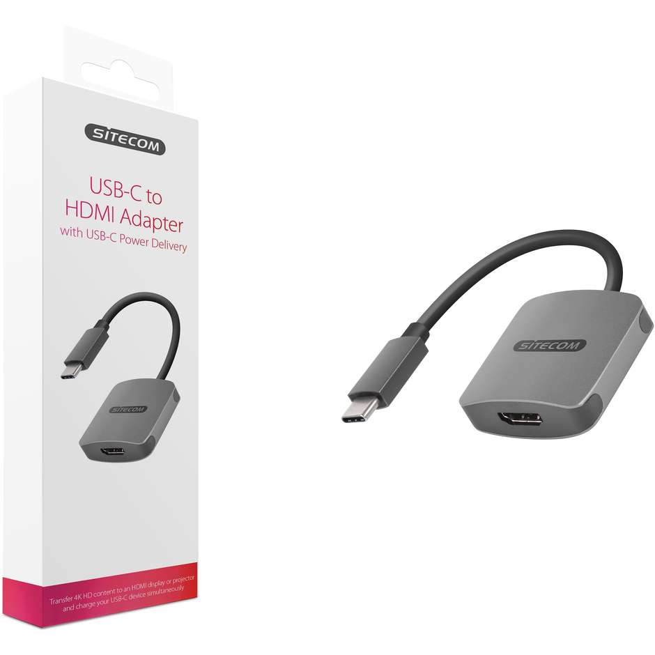 Sitecom CN-375 Adattatore USB-C to HDMI + cavo di alimentazione USB-C