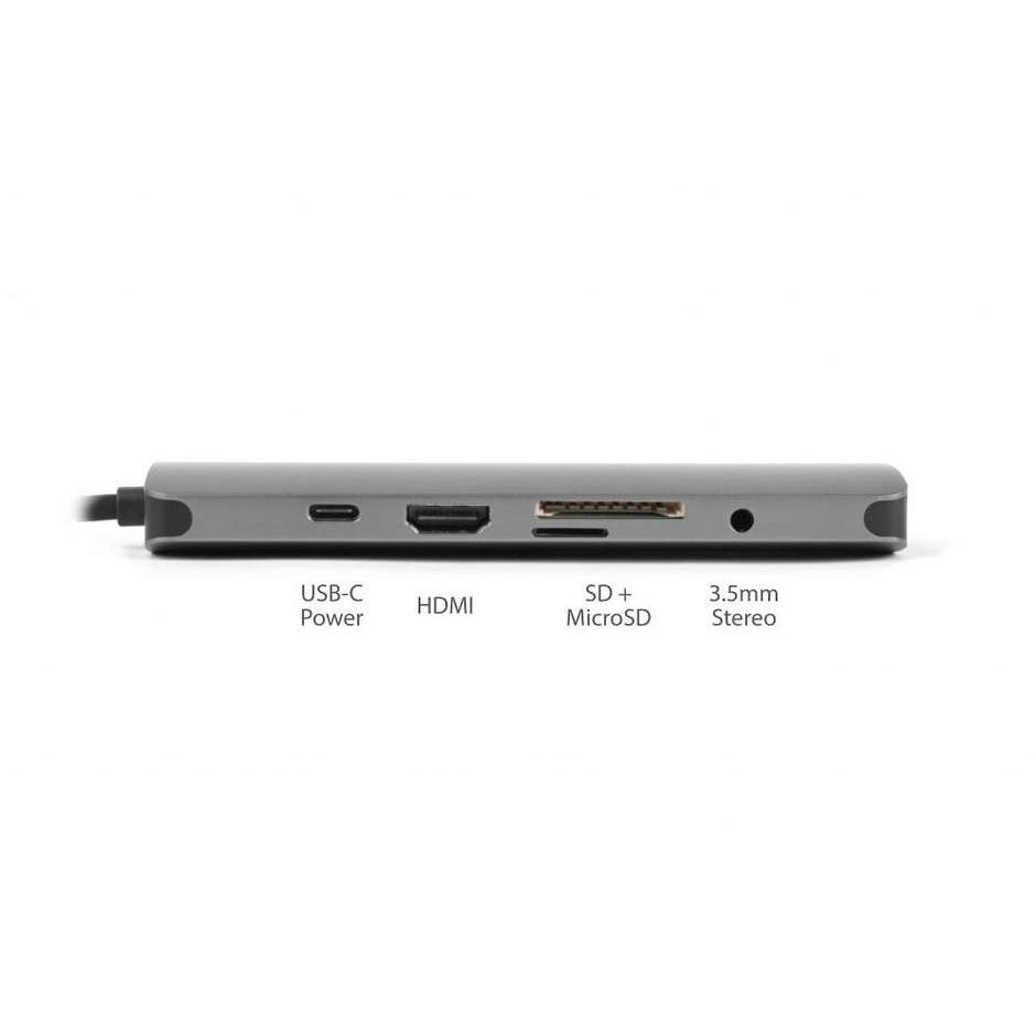 Sitecom CN-382 Hub Multiporta USB-C 5-in-1 con HDMI 4K USB 3.0 e Lettore SD/MicroSD Alluminio