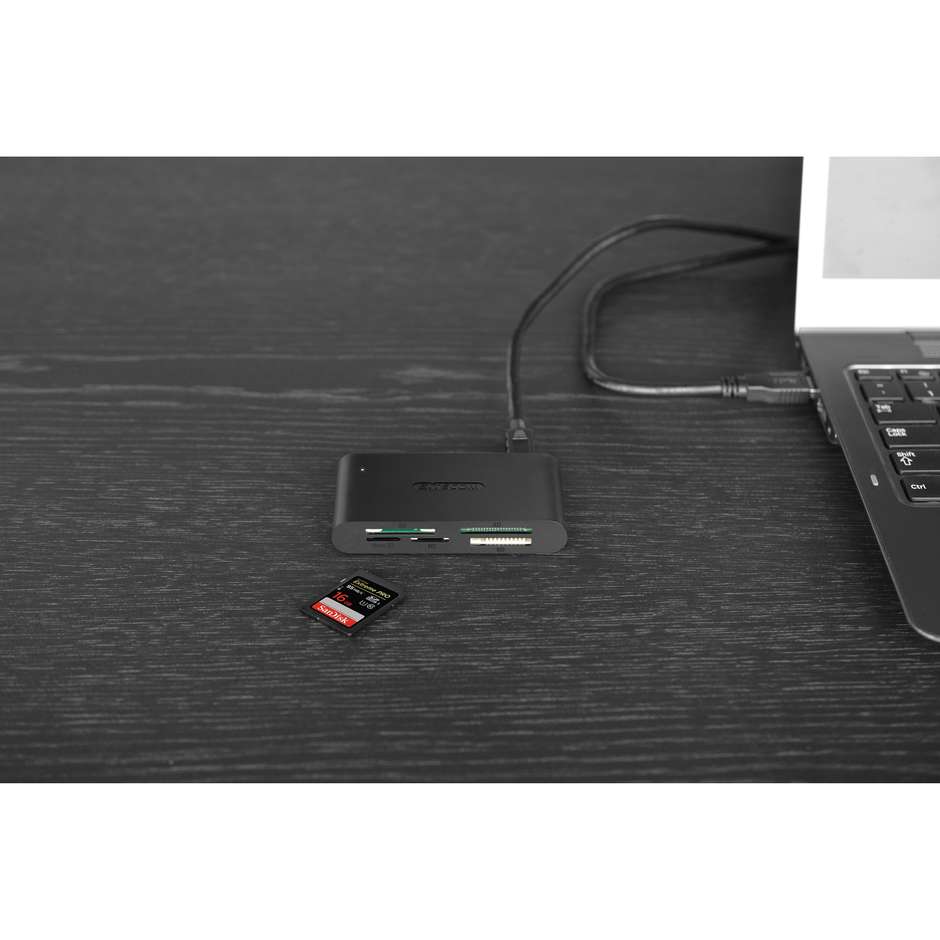 Sitecom MD-060 Lettore di Schede di Memoria USB 2.0 All-in-One Multislot per SD MicroSD CF Nero