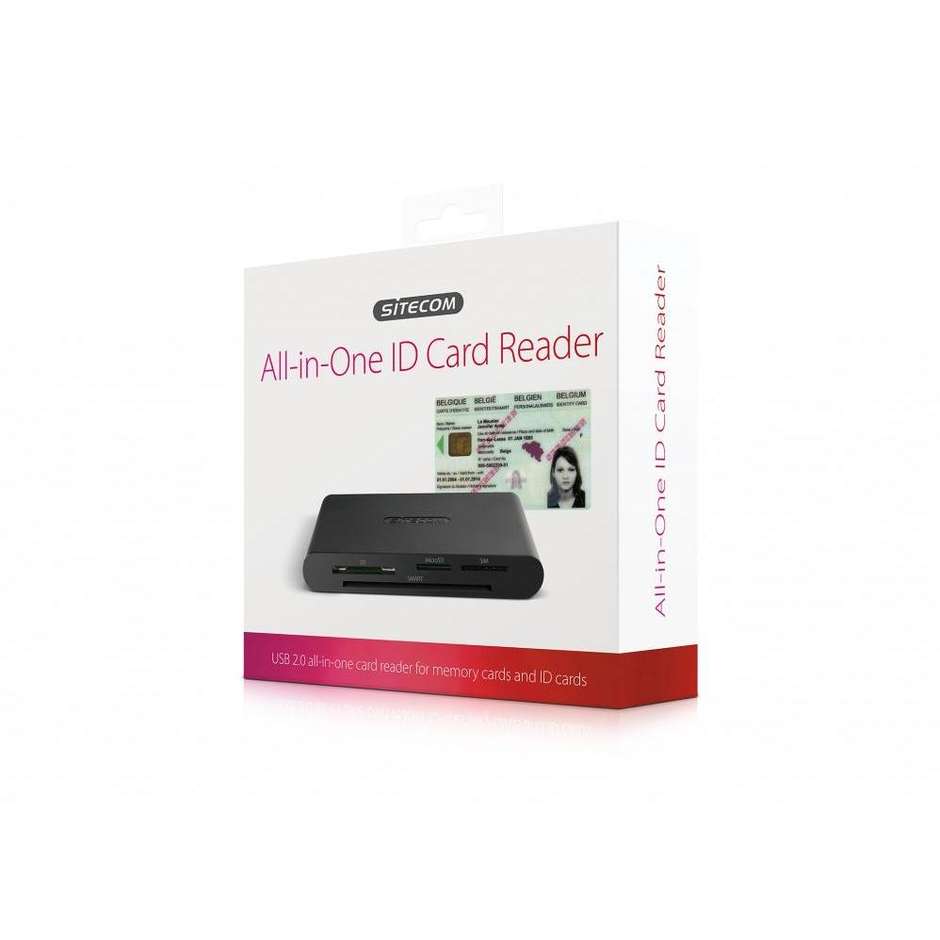 Sitecom MD-065IT Lettore Smart Card USB 2.0 All-in-one ID colore nero