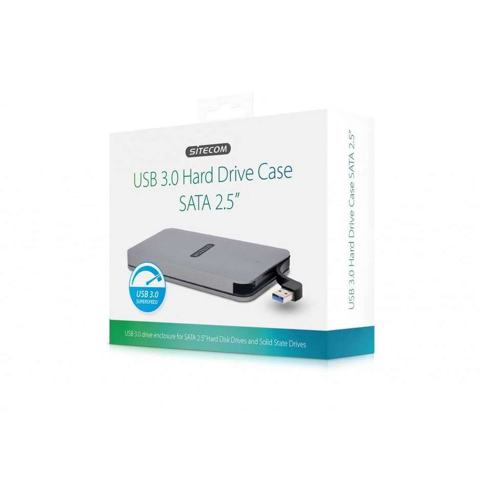 Sitecom MD-400 box HDD/SSD SATA 2,5 pollici USB-A 5 Gbit/s nero e argento