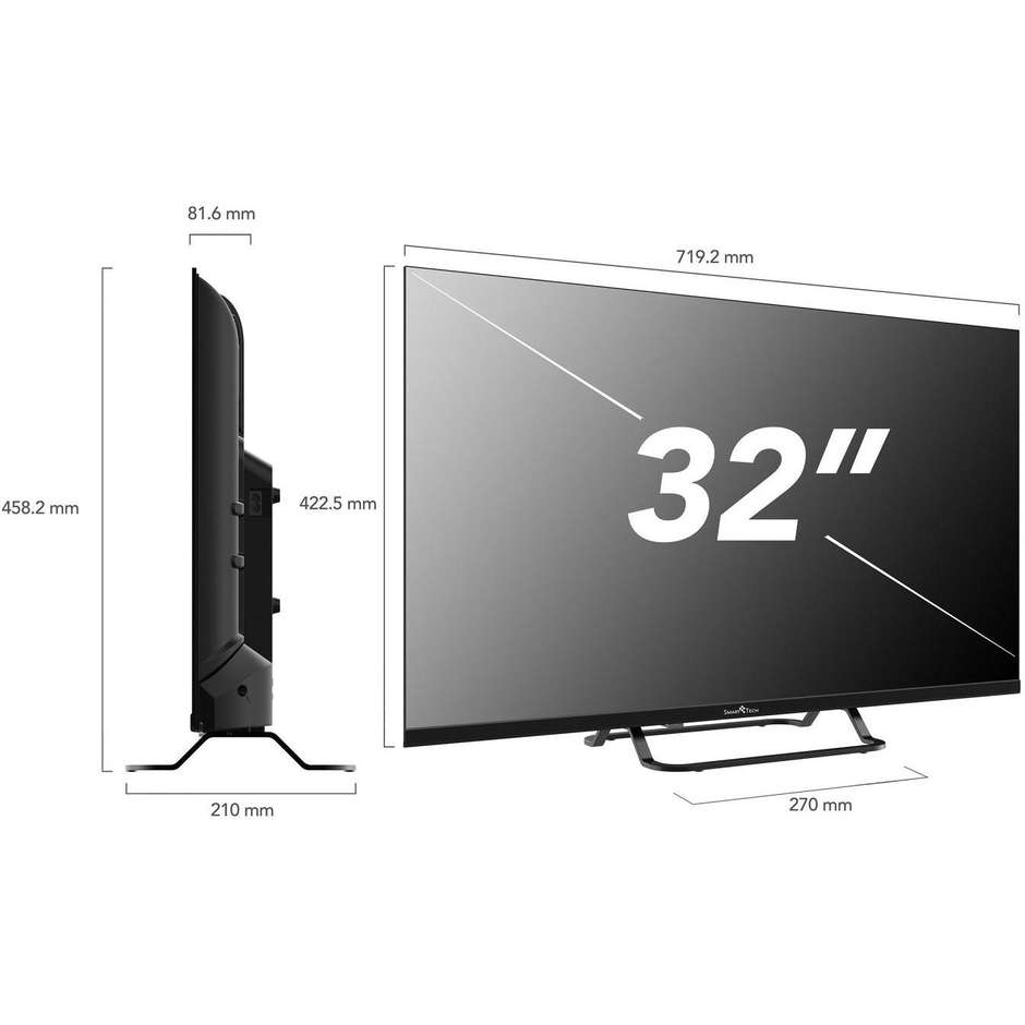 Smart-Tech 32HV02V Smart TV DLED 32" HD Wi-Fi Nero