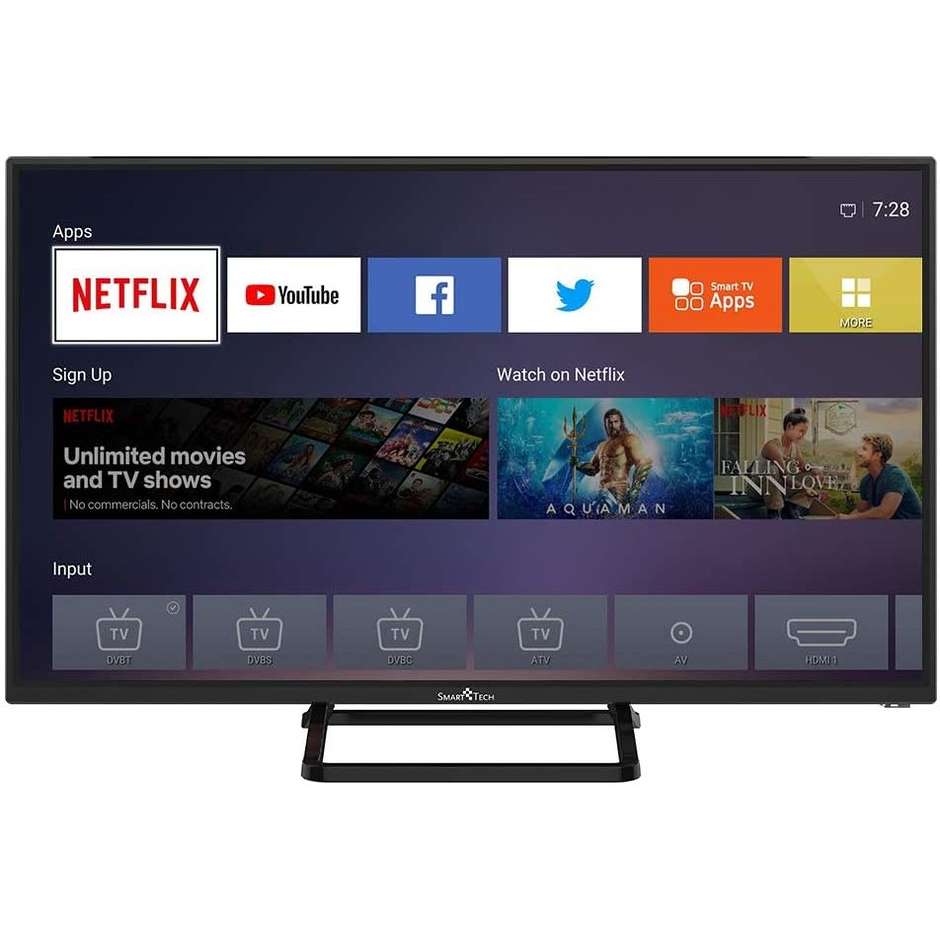 Smart Tech SMT32N30HV1U1B1 TV LED 32'' HD Smart TV Wi-Fi Classe A+ colore nero