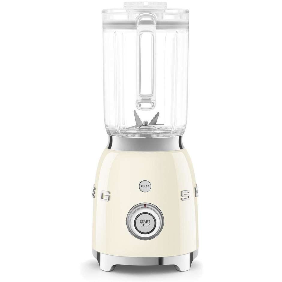 Smeg 50's Style BLF03CREU Frullatore da Tavolo 800W Caraffa 1,5L Tritan Renew 4 Programmi Panna Lucido
