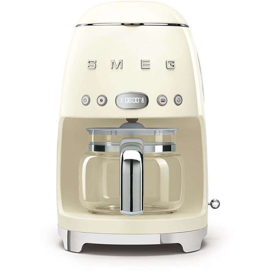 Smeg 50's Style DCF02CREU Macchina da Caffè con Filtro Americano 1050W Caraffa 10 Tazze Panna Lucido