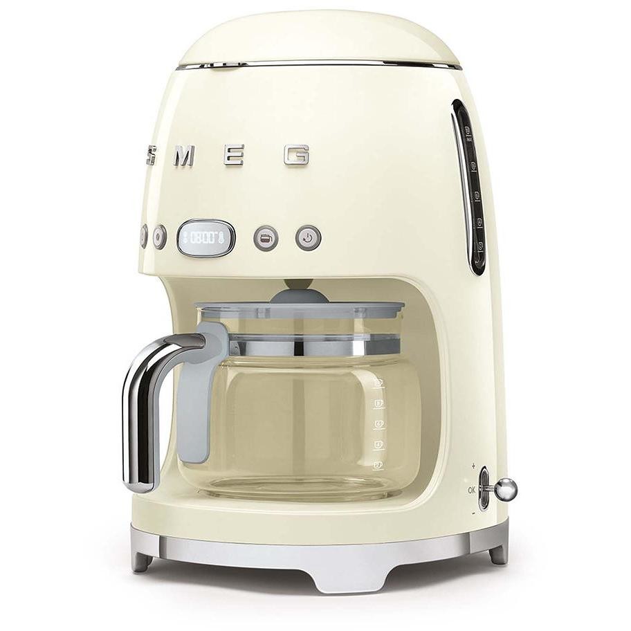 Smeg 50's Style DCF02CREU Macchina da Caffè Filtro Americano 10 Tazze Caraffa Vetro 1050 W Crema
