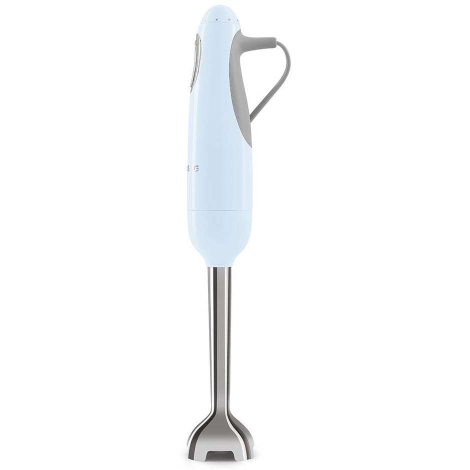 Smeg 50's Style HBF11PBEU Frullatore ad Immersione 700W con Gambo in Acciaio Inox FlowBlend Azzurro Pastello