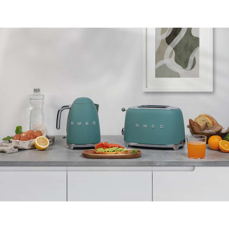 Smeg 50's Style KLF03EGMEU Bollitore Elettrico 2400W 1,7L Verde Smeraldo Opaco Matt Emerald Green