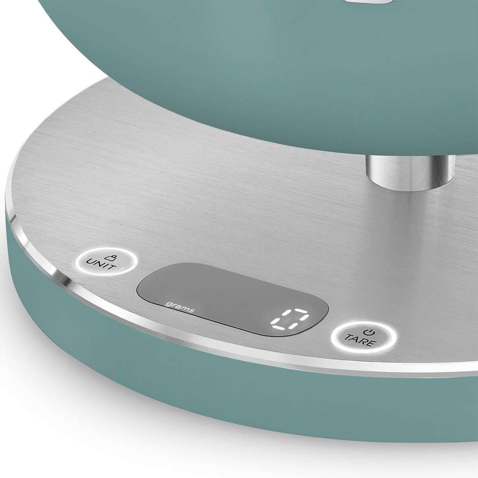 SMEG 50's Style KSC01EGMEU Bilancia Digitale Ciotola Inox 1,8 Litri Emerald Green Opaco
