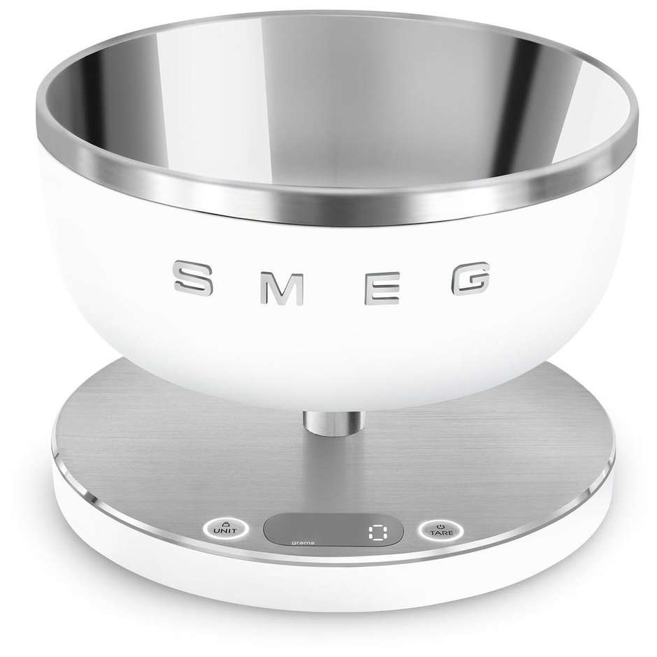 SMEG 50's Style KSC01WHMEU Bilancia Digitale Ciotola Inox 1,8 Litri Bianco Opaco