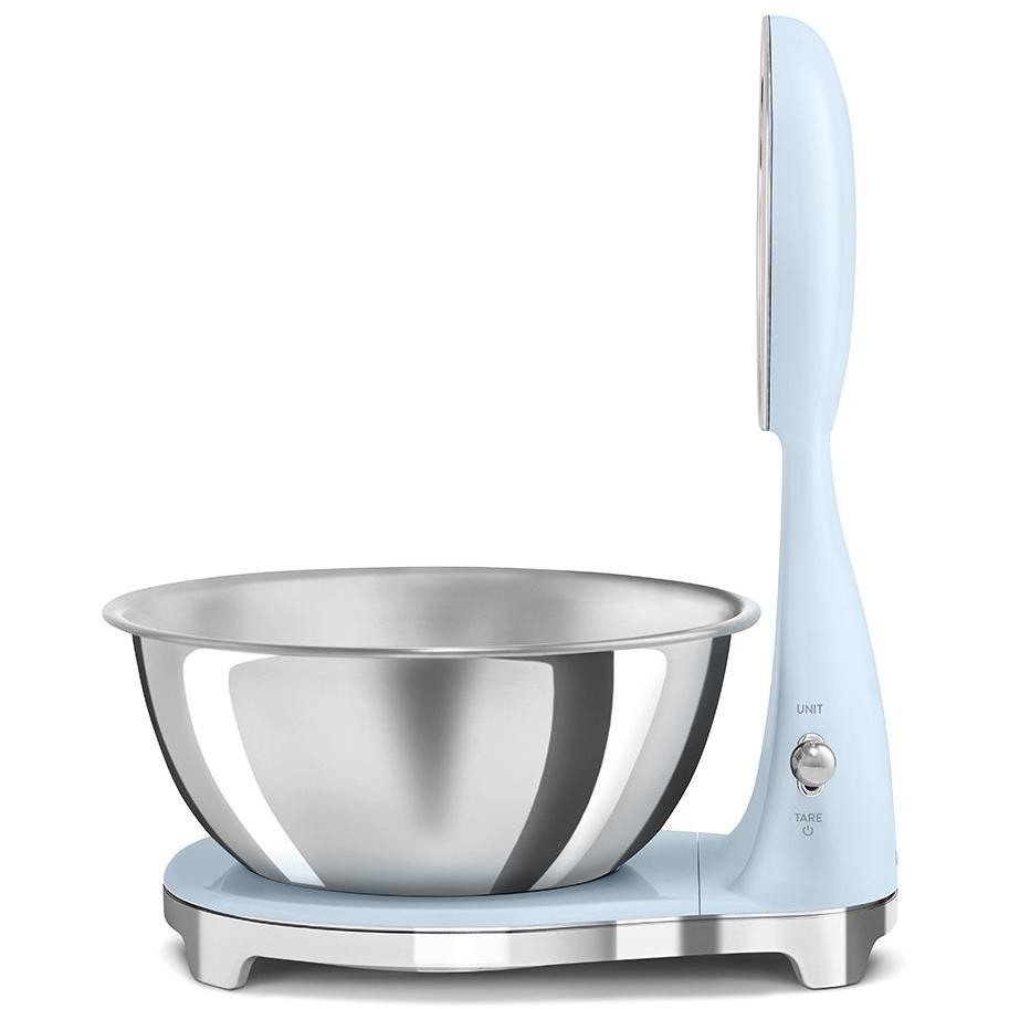 Smeg 50's Style KSF01PBWW Bilancia da Cucina Digitale Piatta Azzurro Pastello Ricaricabile USB