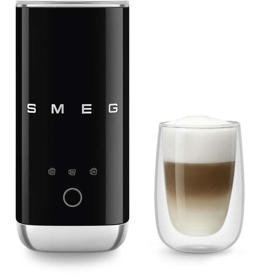 Smeg 50's Style MFF02BLEU Montalatte a Induzione Elettrico 500 W Caraffa Inox 6 Programmi Nero