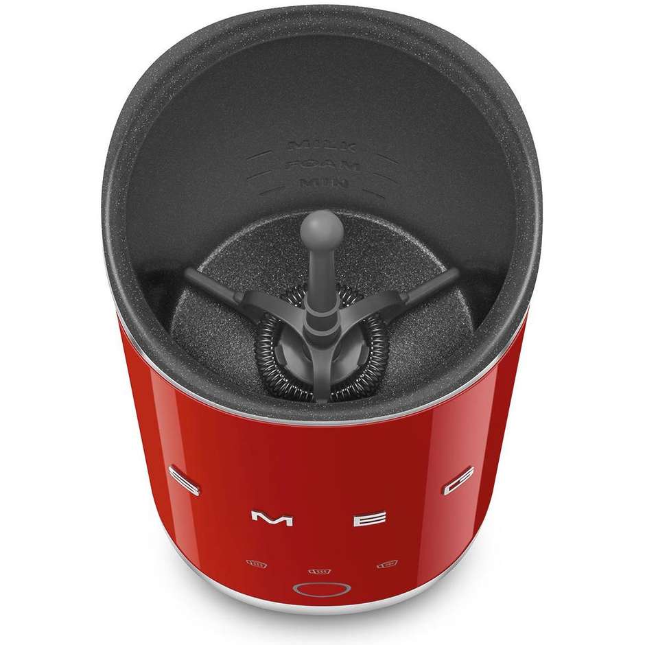 Smeg 50's Style MFF02RDEU Montalatte a Induzione Elettrico 500 W Caraffa Inox 6 Programmi Rosso