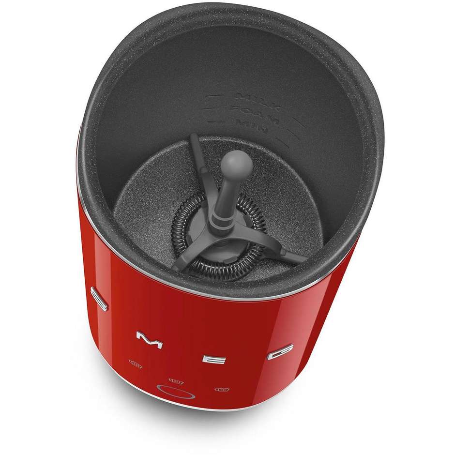 Smeg 50's Style MFF02RDEU Montalatte Elettrico ad Induzione 500W con Caraffa Inox da 600ml Rosso Lucido