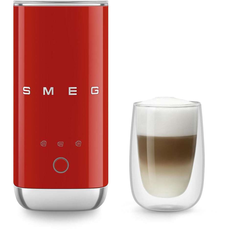 Smeg 50's Style MFF02RDEU Montalatte Elettrico ad Induzione 500W con Caraffa Inox da 600ml Rosso Lucido