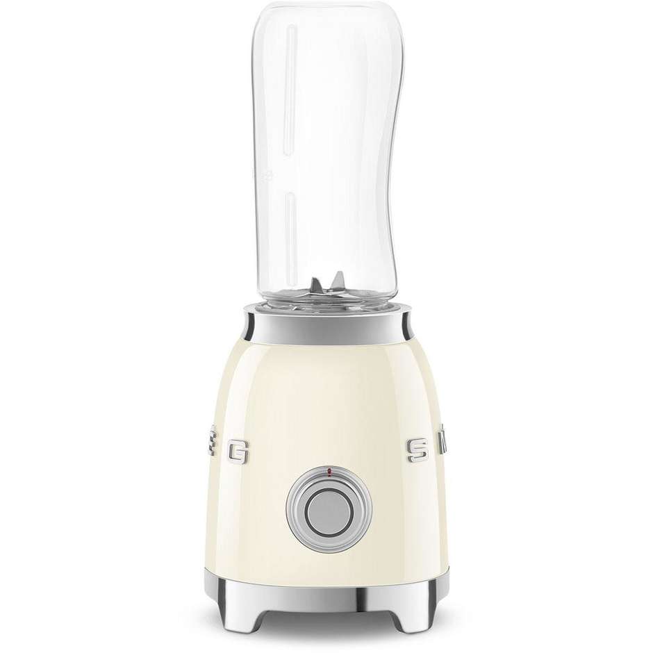 Smeg 50's Style PBF01CREU Personal Blender 300W con 2 Bottiglie Bottle to Go da 600ml Panna Lucido