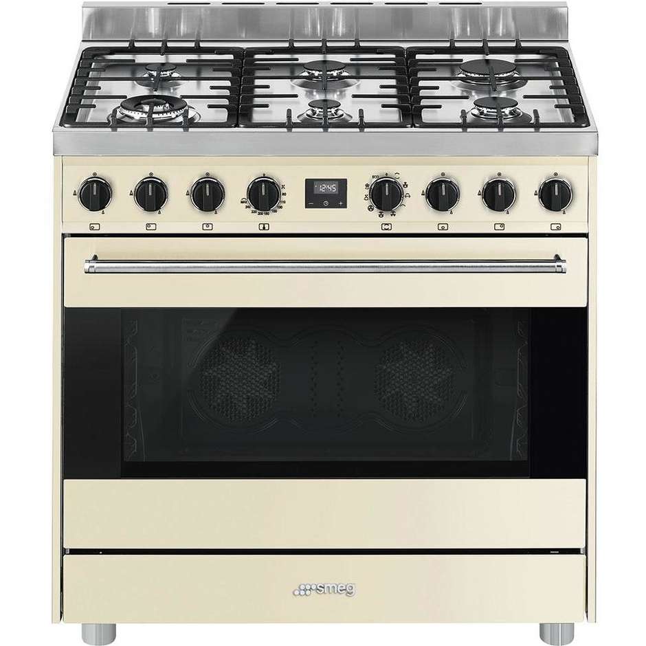Smeg B9GMPI9 cucina 90x60 6 fuochi a gas forno elettrico multifunzione 115 litri classe A colore panna