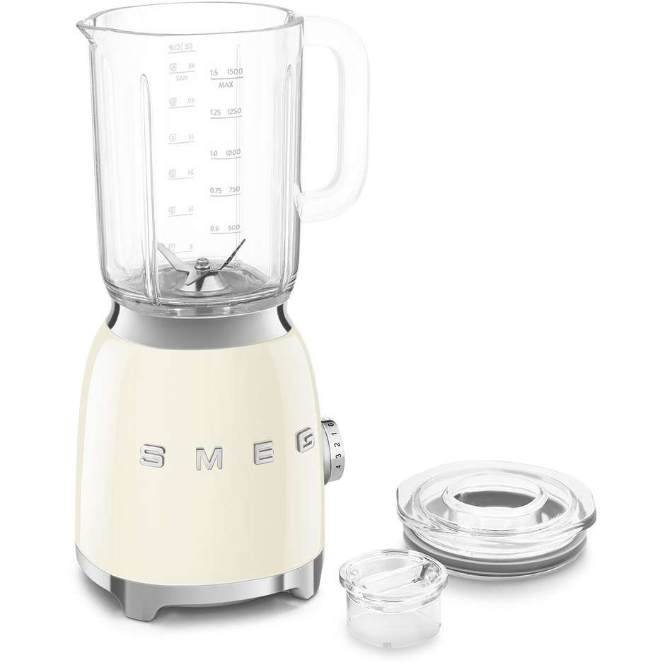 Smeg BLF03CREU Frullatore 50's Style 800 W, 1,5 L, 4 velocità, panna lucido