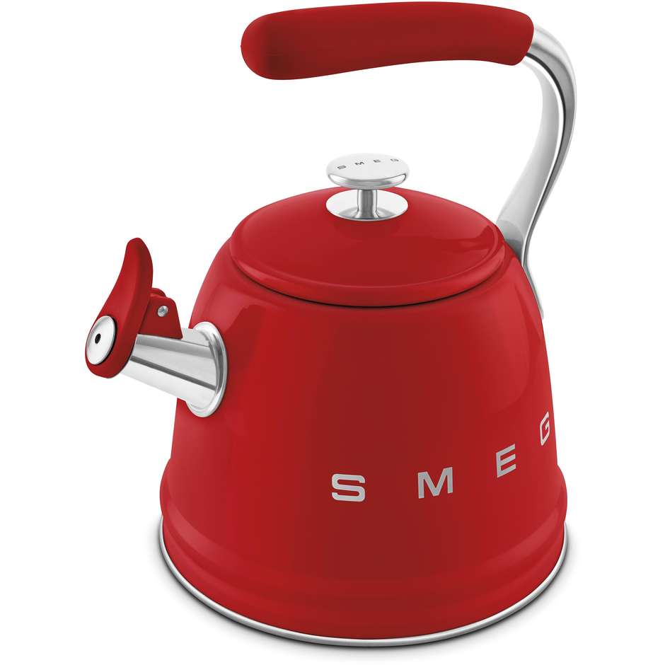 Smeg Bollitore in Acciaio Inox con Fischio di Segnalazione Capacitàa 2,3 Lt Colore Rosso
