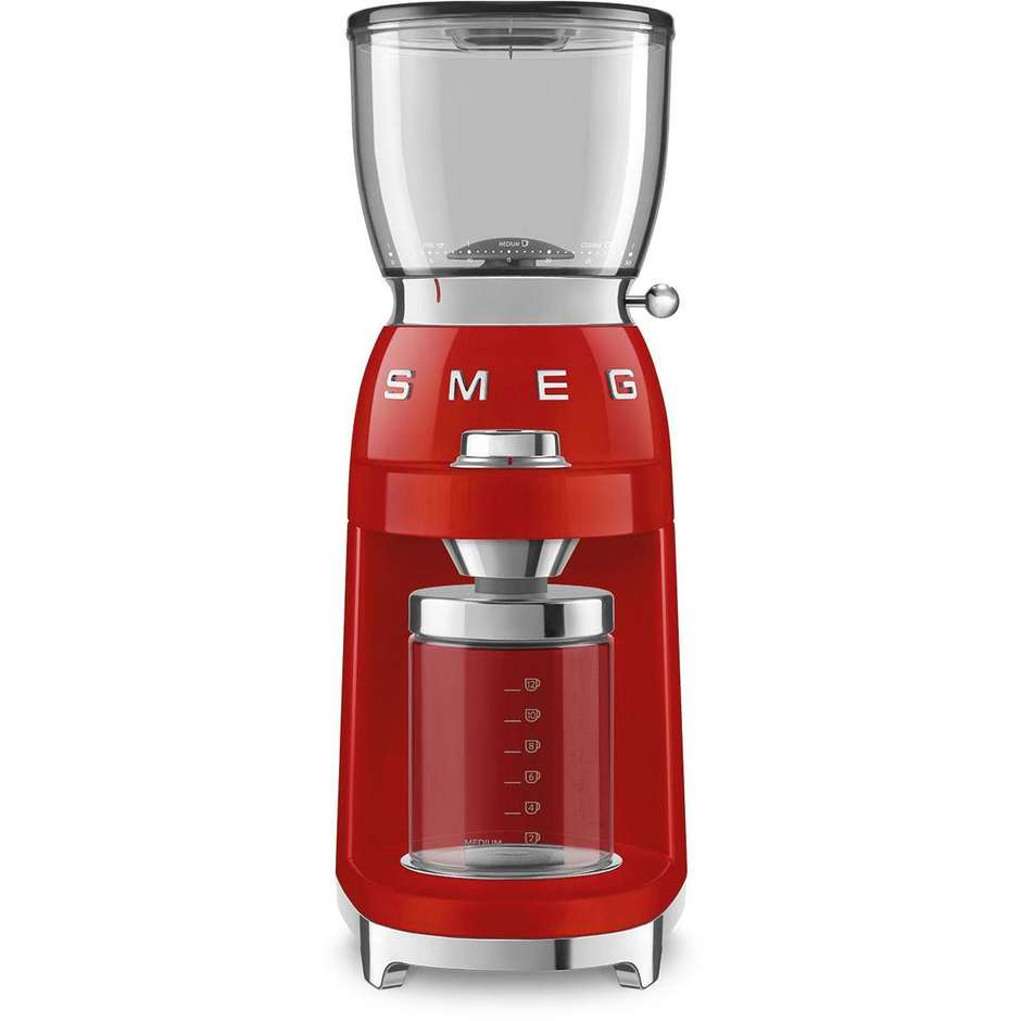 Smeg CGF01RDEU Macinacaffè Elettrico 150 W Capacità 350 g Rosso