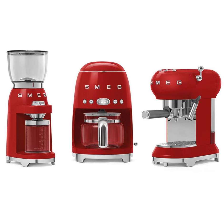 Smeg CGF01RDEU Macinacaffè Elettrico 150 W Capacità 350 g Rosso