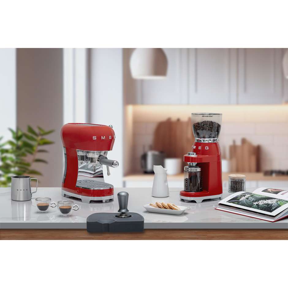 Smeg CGF01RDEU Macinacaffè Elettrico 150 W Capacità 350 g Rosso