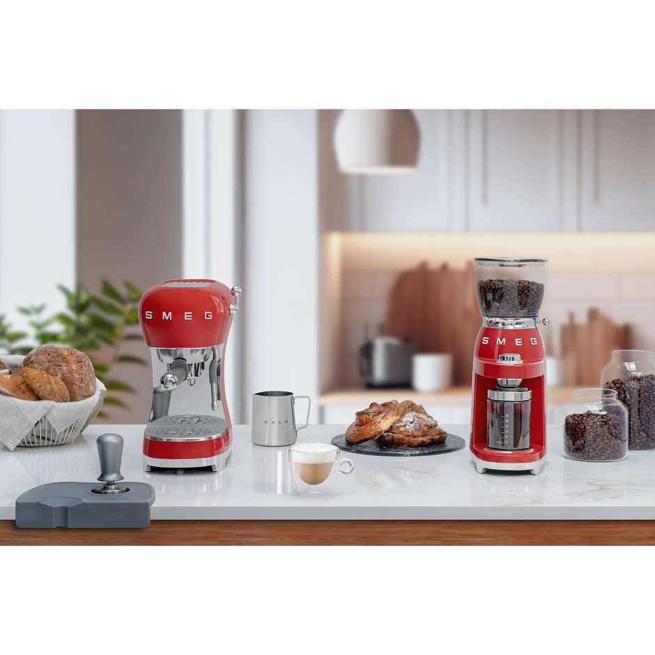 Smeg CGF01RDEU Macinacaffè Elettrico 150 W Capacità 350 g Rosso