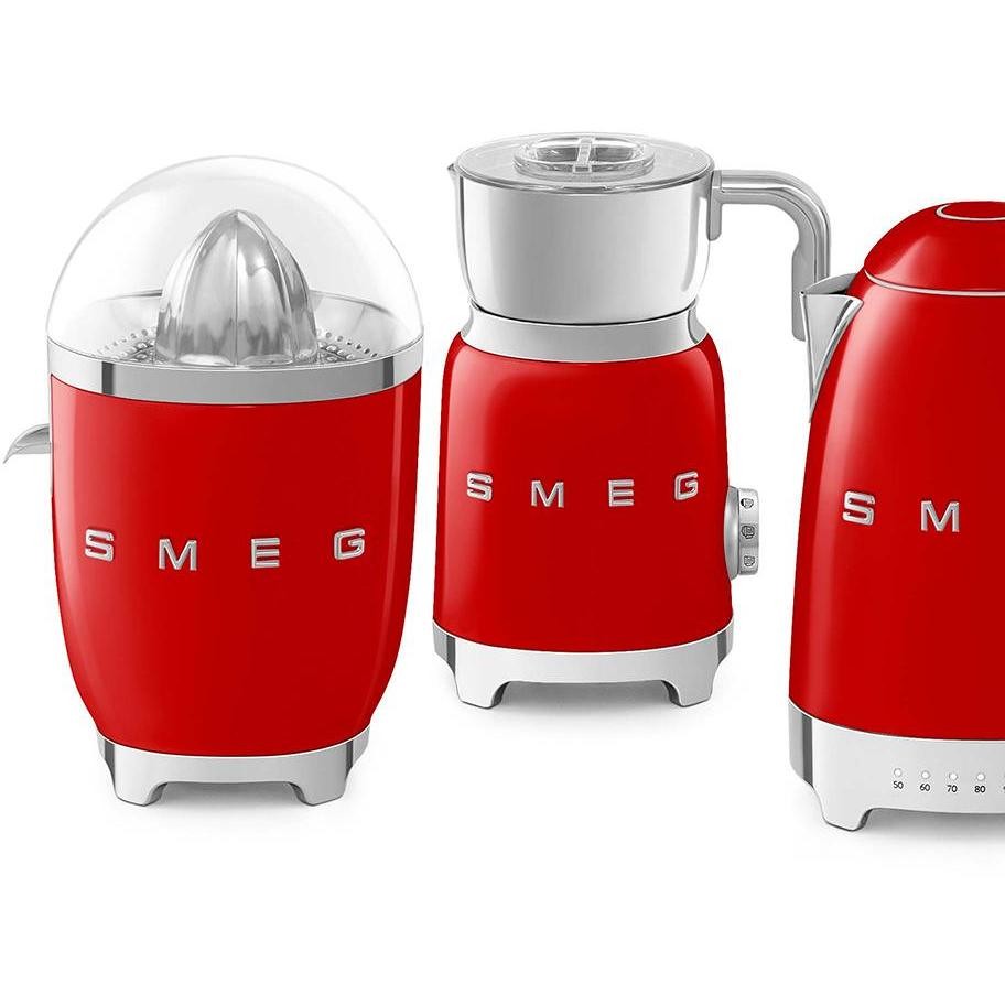 Smeg CJF11RDEU Spremiagrumi Elettrico Anni '50 Motore 70W con Sensore On/Off Rosso Lucido