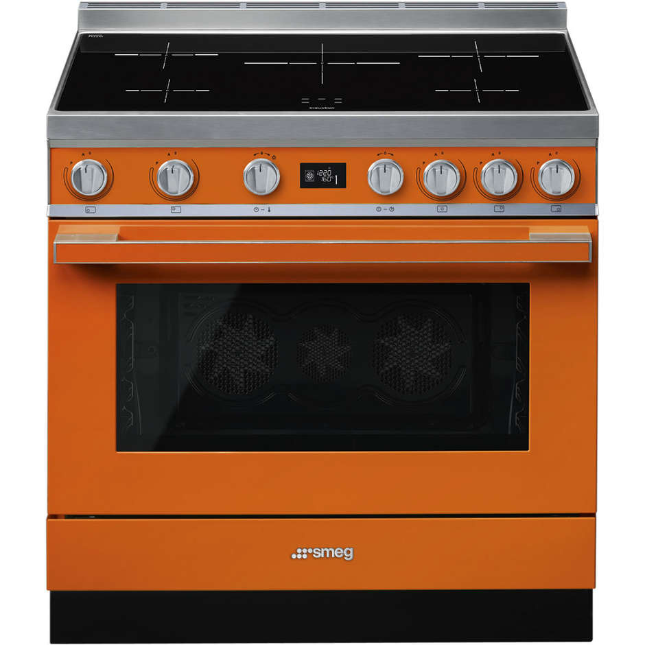 Smeg CPF9IPOR Cucina 90x60 5 zone a induzione Forno elettrico termoventilato 115 Litri Classe A+ pirolitico colore Arancione