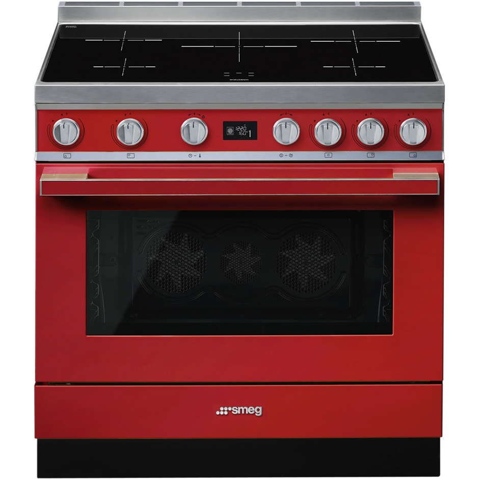 Smeg CPF9IPR Cucina 90x60 5 zone a induzione Forno elettrico termoventilato 115 Litri Classe A+ pirolitico colore Rosso