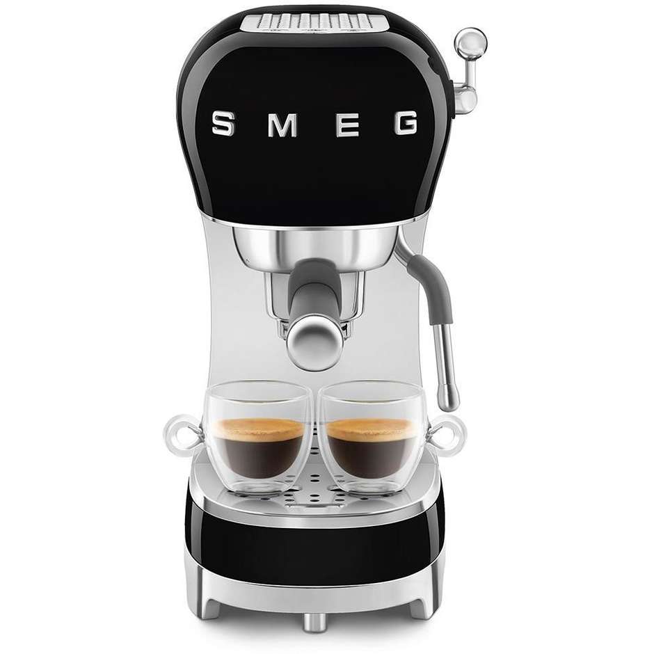 Smeg ECF02BLEU Macchina da Caffè Espresso Manuale Anni 50 15 Bar Nero