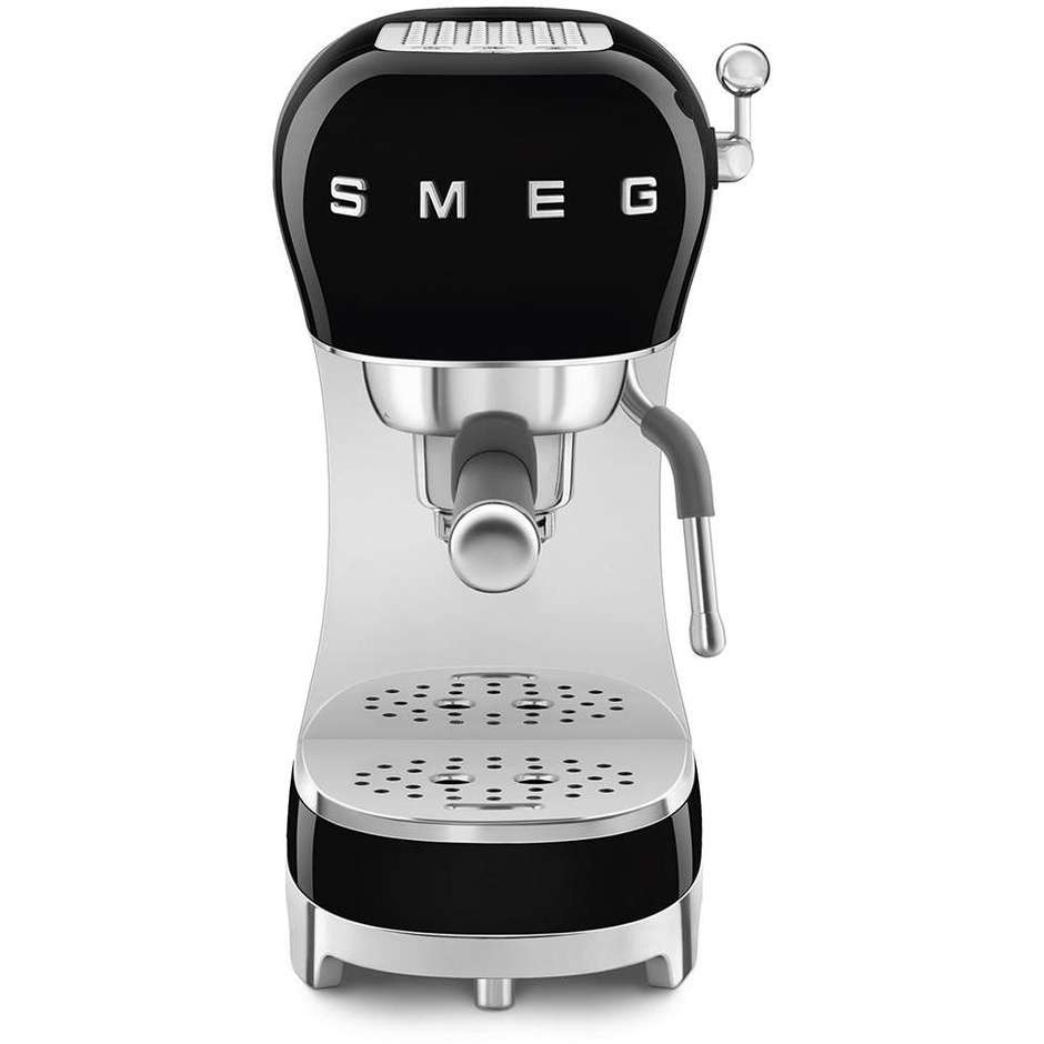 Smeg ECF02BLEU Macchina da Caffè Espresso Manuale con Cappuccino System, 15 bar, 1350 W, Nero