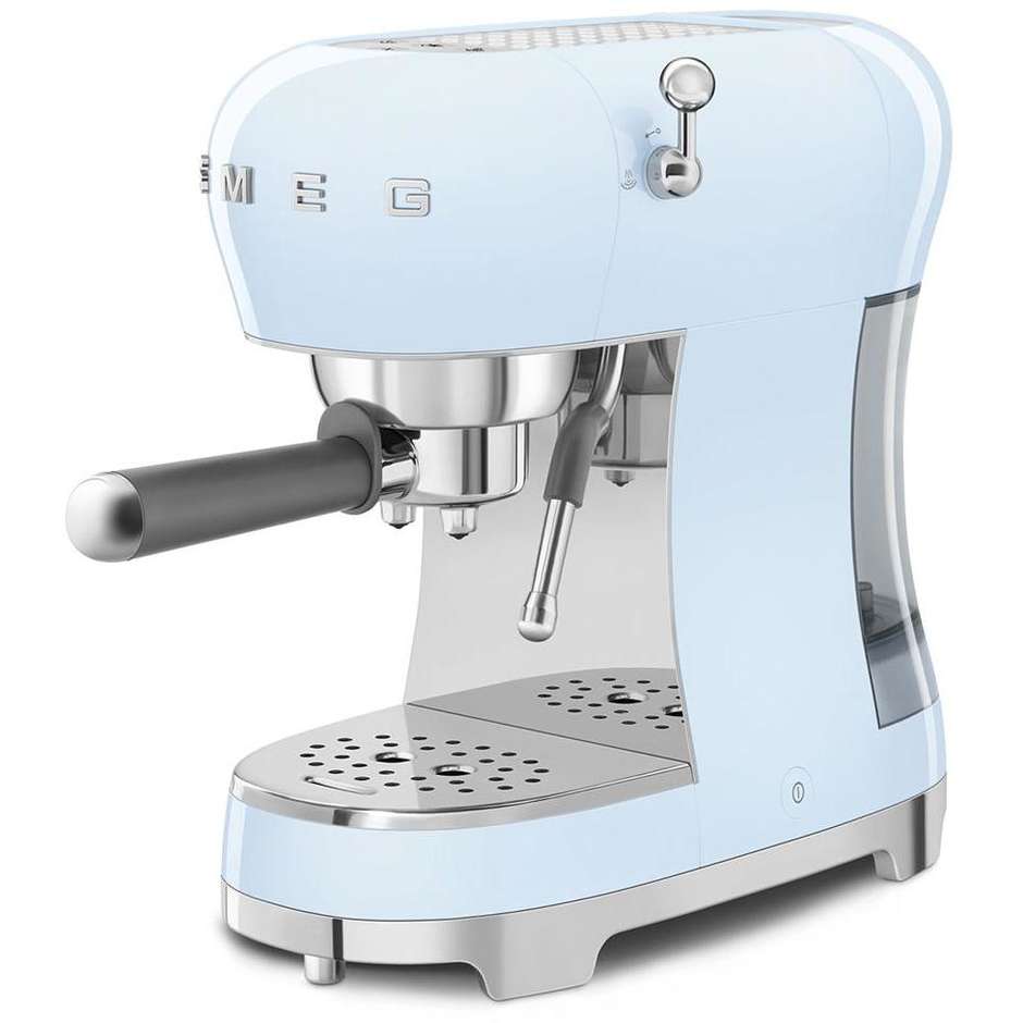 Smeg ECF02PBEU Macchina da Caffè Espresso Manuale Serbatoio Acqua 1 Lt Potenza 1350 W Colore Azzurro