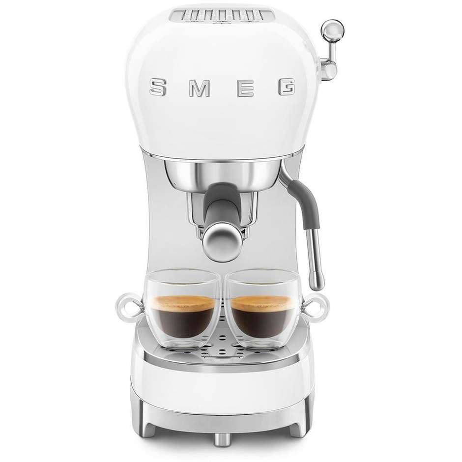 Smeg ECF02WHEU Macchina da Caffè Espresso Manuale Anni 50 15 Bar Bianco