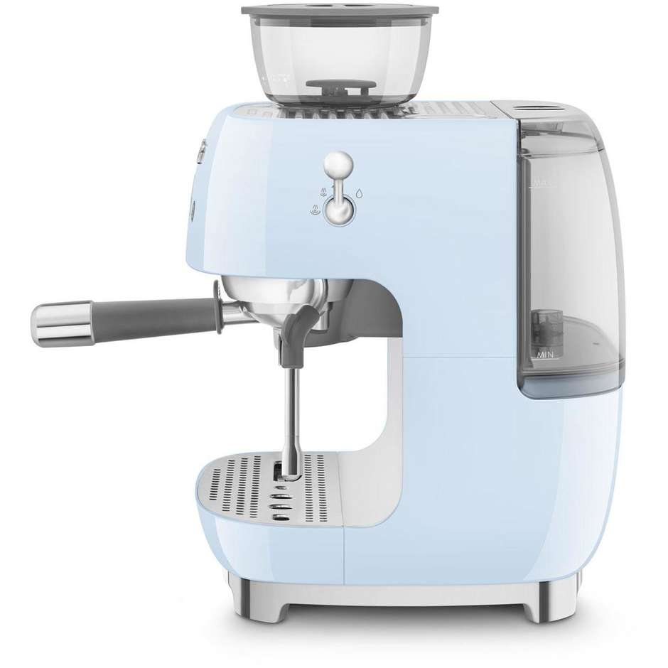 Smeg EGF03PBEU Macchina da Caffè Espresso Manuale con Macinacaffè Integrato Serbatoio da 1 Lt Potenza 1350 W Colore Azzurro