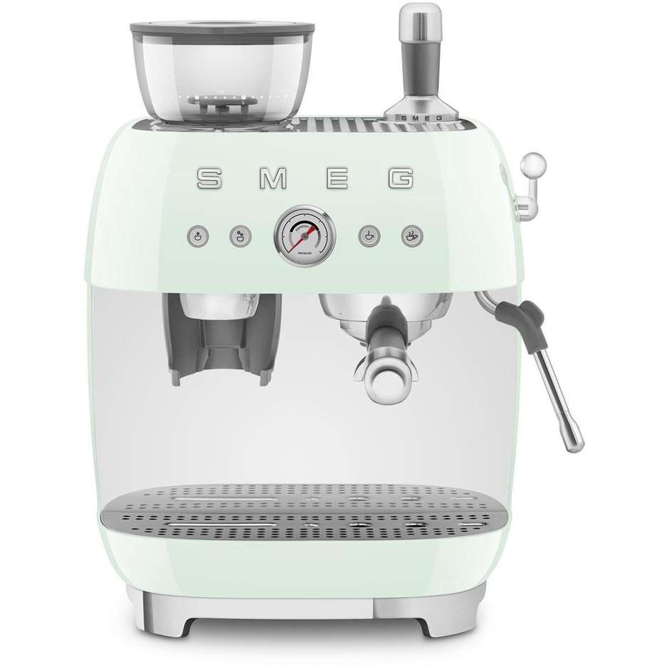 Smeg EGF03PGEU Macchina da Caffè Espresso Manuale con Macinacaffè Integrato Potenza 1350 W Colore Verde