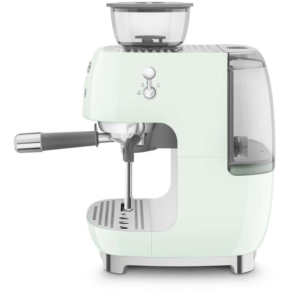Smeg EGF03PGEU Macchina da Caffè Espresso Manuale con Macinacaffè Integrato Potenza 1350 W Colore Verde