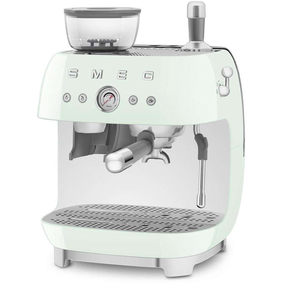 Smeg EGF03PGEU Macchina da Caffè Espresso Manuale con Macinacaffè Integrato Potenza 1350 W Colore Verde