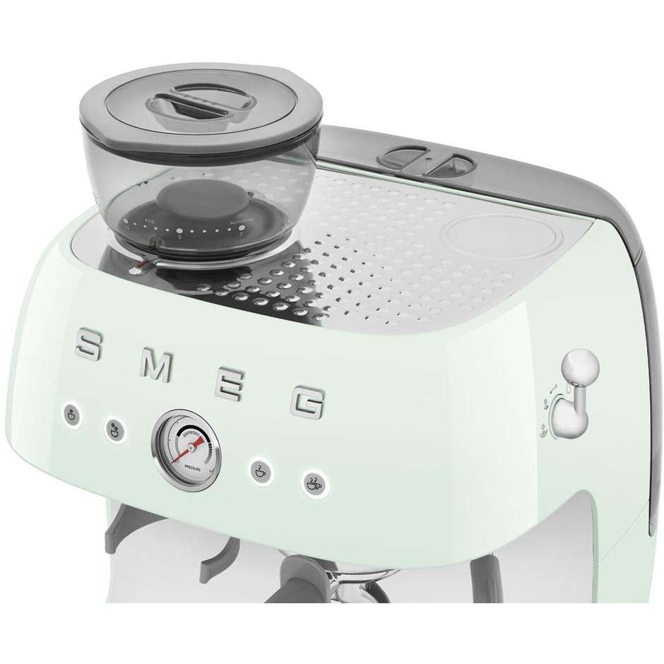 Smeg EGF03PGEU Macchina da Caffè Espresso Manuale con Macinacaffè Integrato Potenza 1350 W Colore Verde