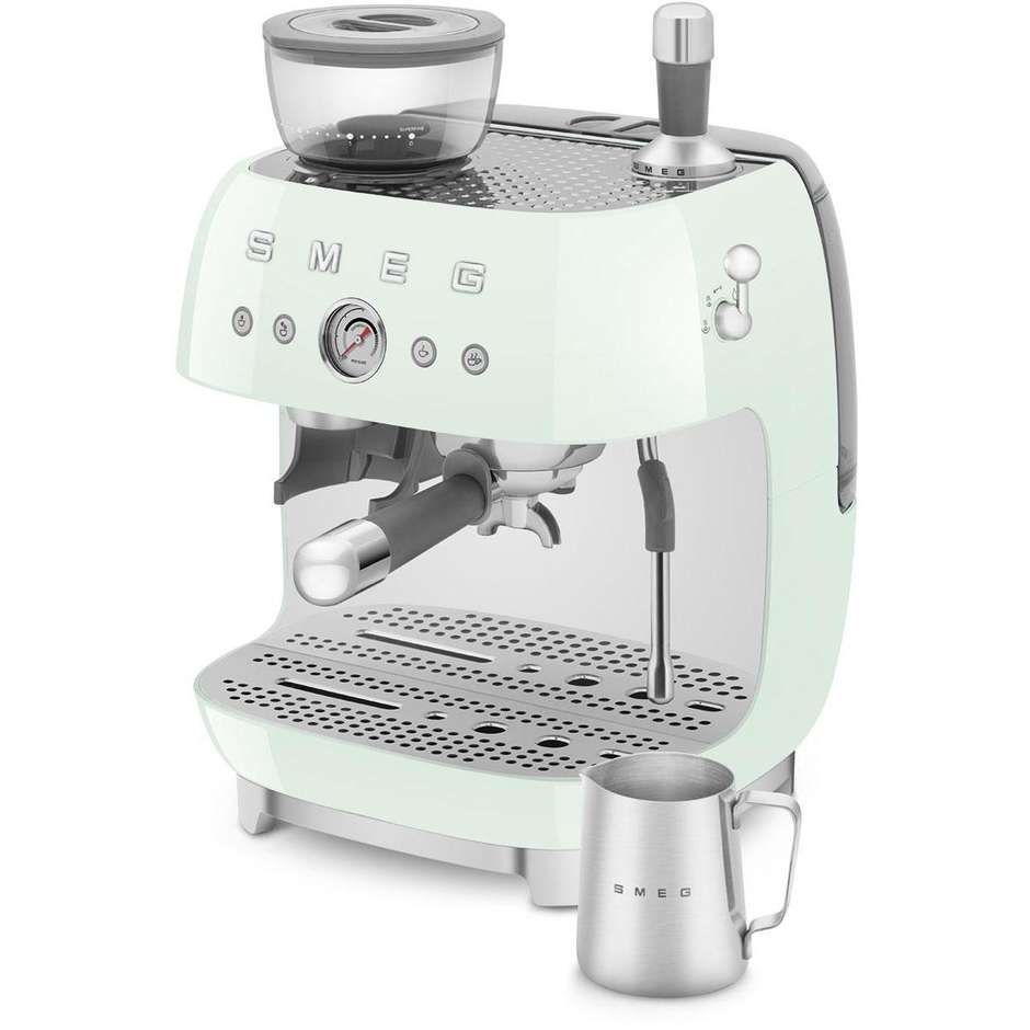 Smeg EGF03PGEU Macchina da Caffè Espresso Manuale con Macinacaffè Integrato Potenza 1350 W Colore Verde