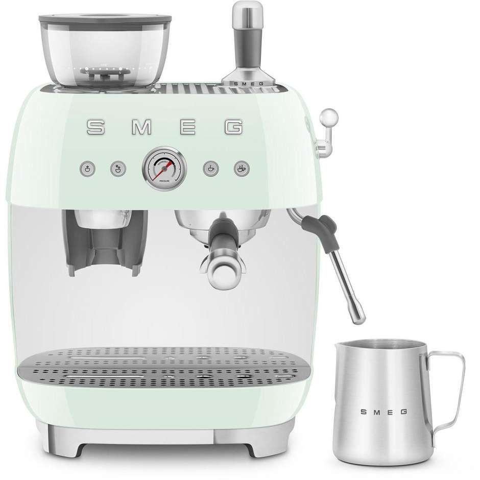 Smeg EGF03PGEU Macchina da Caffè Espresso Manuale con Macinacaffè Integrato Potenza 1350 W Colore Verde