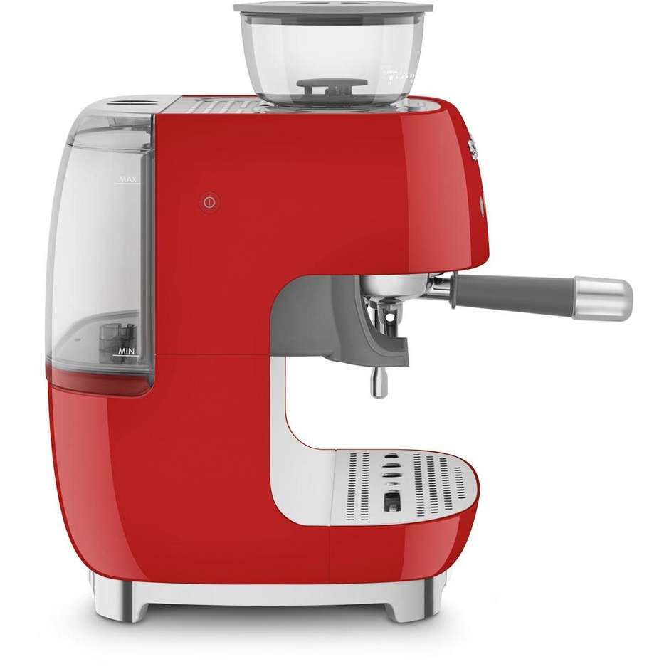 Smeg EGF03RDEU Macchina da Caffè Espresso Manuale con Macinacaffè Integrato Serbatoio da 1 Lt Potenza 1350 W Colore Rosso