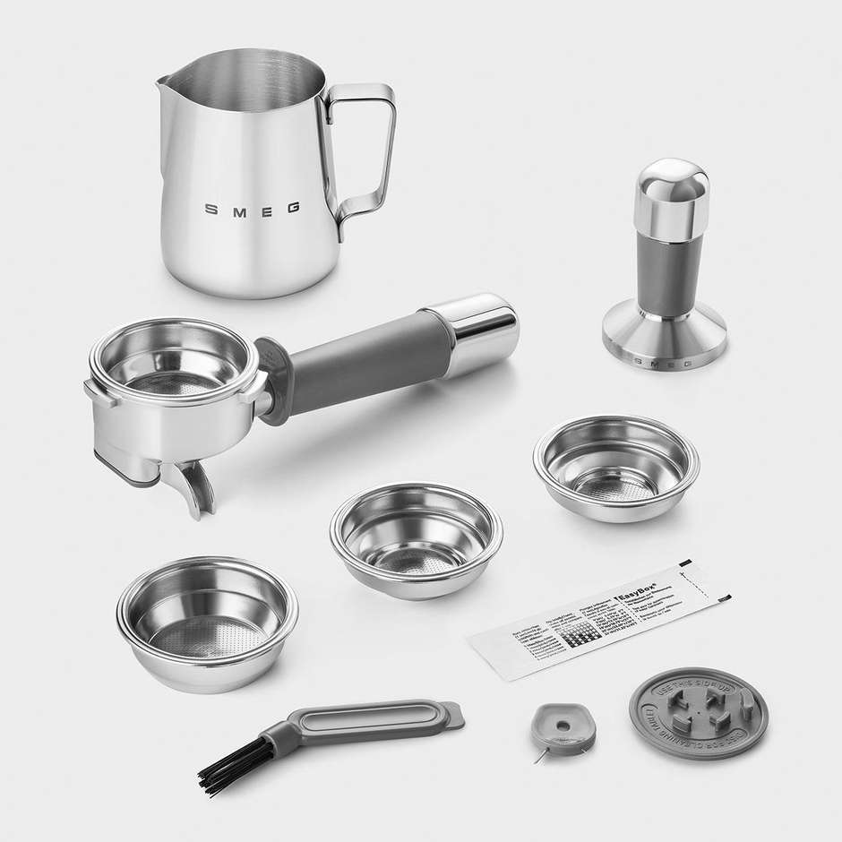 Smeg EGF03RDEU Macchina da Caffè Espresso Manuale con Macinacaffè Integrato Serbatoio da 1 Lt Potenza 1350 W Colore Rosso