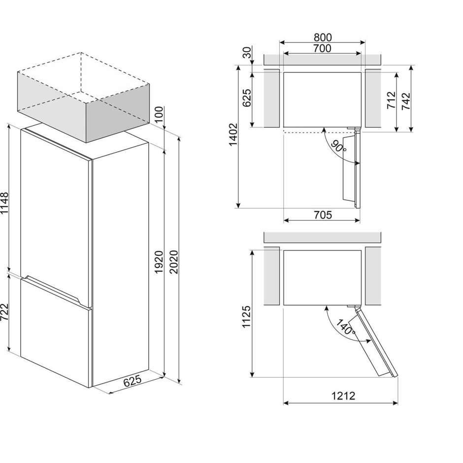 Smeg FC48XDNE Frigorifero combinato Capacita 481 Lt Classe E Colore Inox