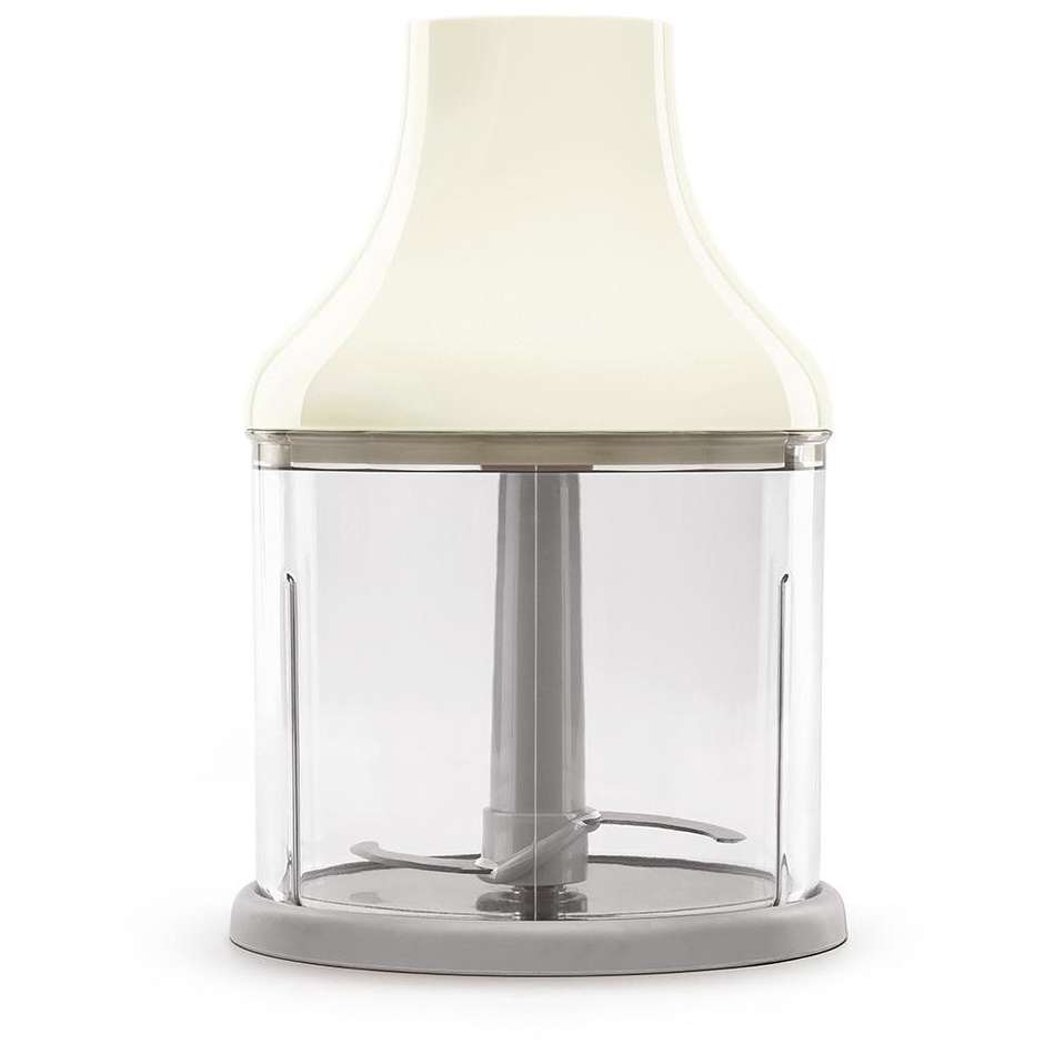Smeg HBF03CREU Frullatore a Immersione 700 W con Turbo, Caraffa 0,33 L, Tritatutto e Frusta a Filo, Colore Crema
