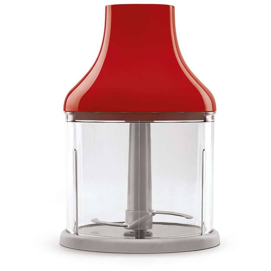 Smeg HBF03RDEU Frullatore a Immersione 700 W con Caraffa Graduata 1,4 L, Tritatutto e Frusta a Filo, Rosso