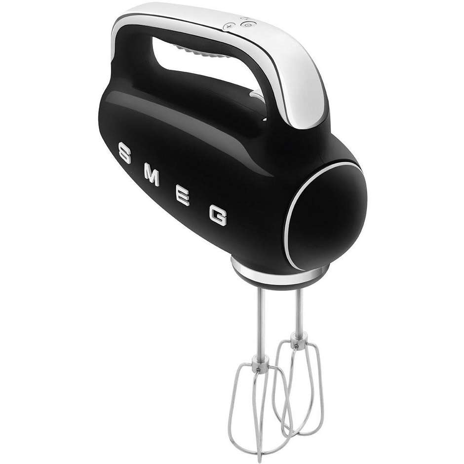 Smeg HMF01BLEU Sbattitore Elettrico Anni '50 250W 9 Velocit&agrave; Display LED Retroilluminato Nero