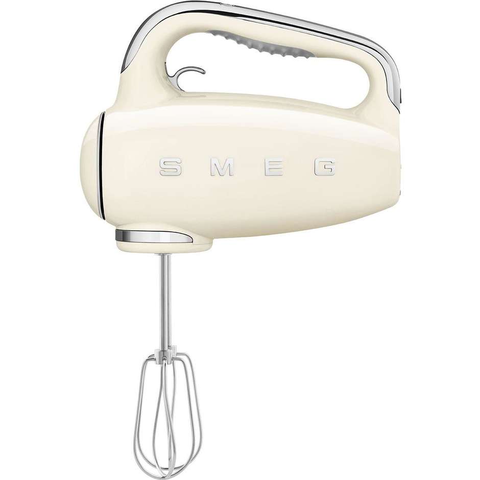 Smeg HMF01CREU Sbattitore Elettrico 50's Style 250 W Display LED 9 Velocità + Turbo Crema Lucido